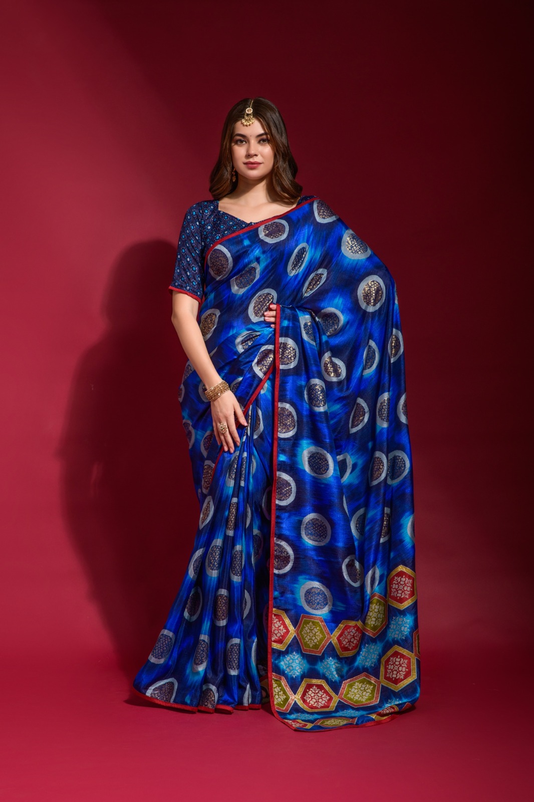 Printed art silk saree – VIKA Boutique