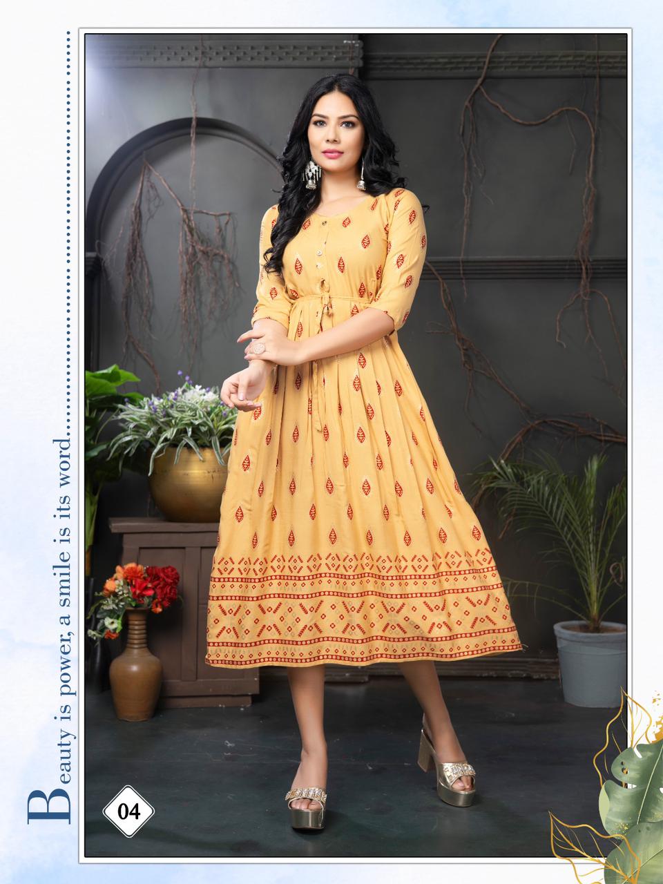 S4U 107 Exclusive Designer Frock Style Kurti Designs