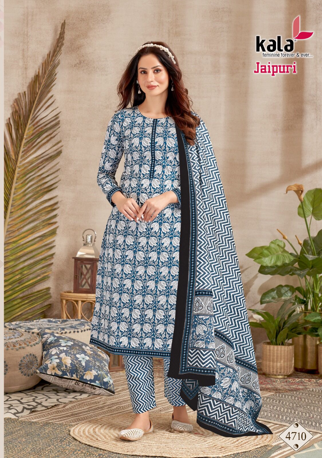 ladyline Womens Cotton Kurta with Pants Set Jaipuri India | Ubuy