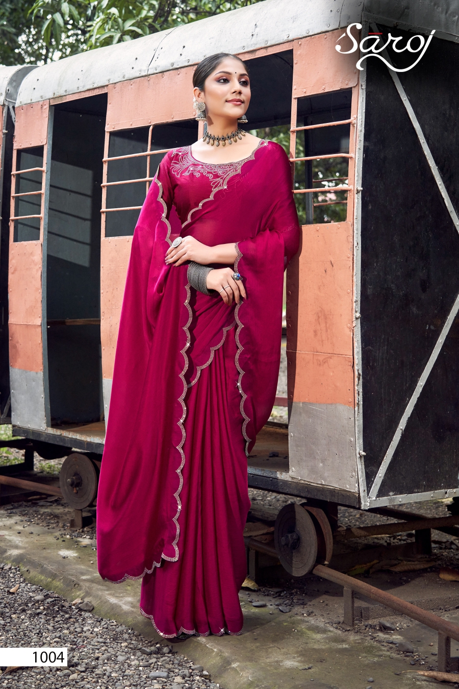 Magestic Silk TFH Sandal Wood Party Wear Designer Saree For Women |  befashionate