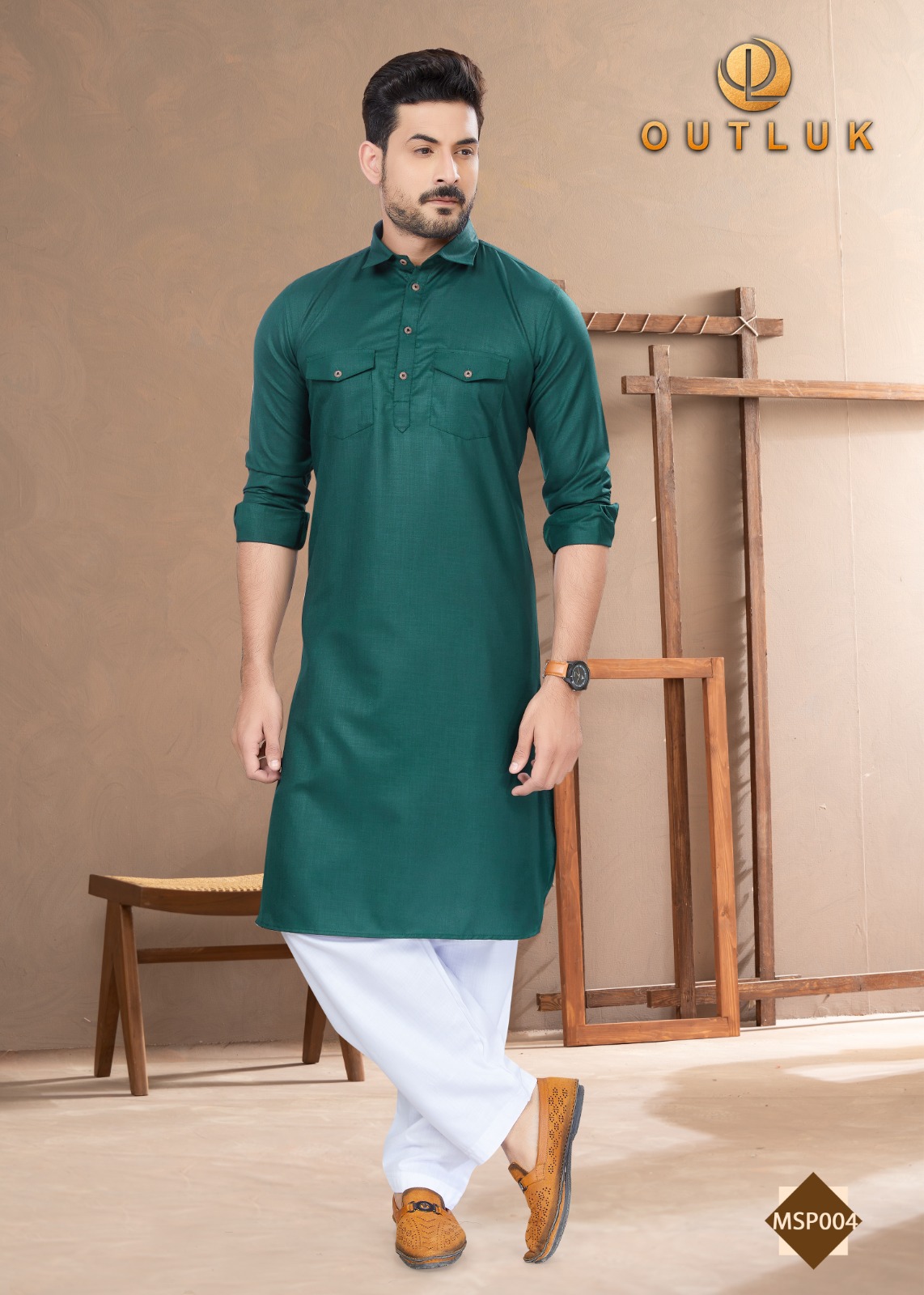 Outluk Pathani Vol 1 Cotton Pathani Kurta With Pajama Collection