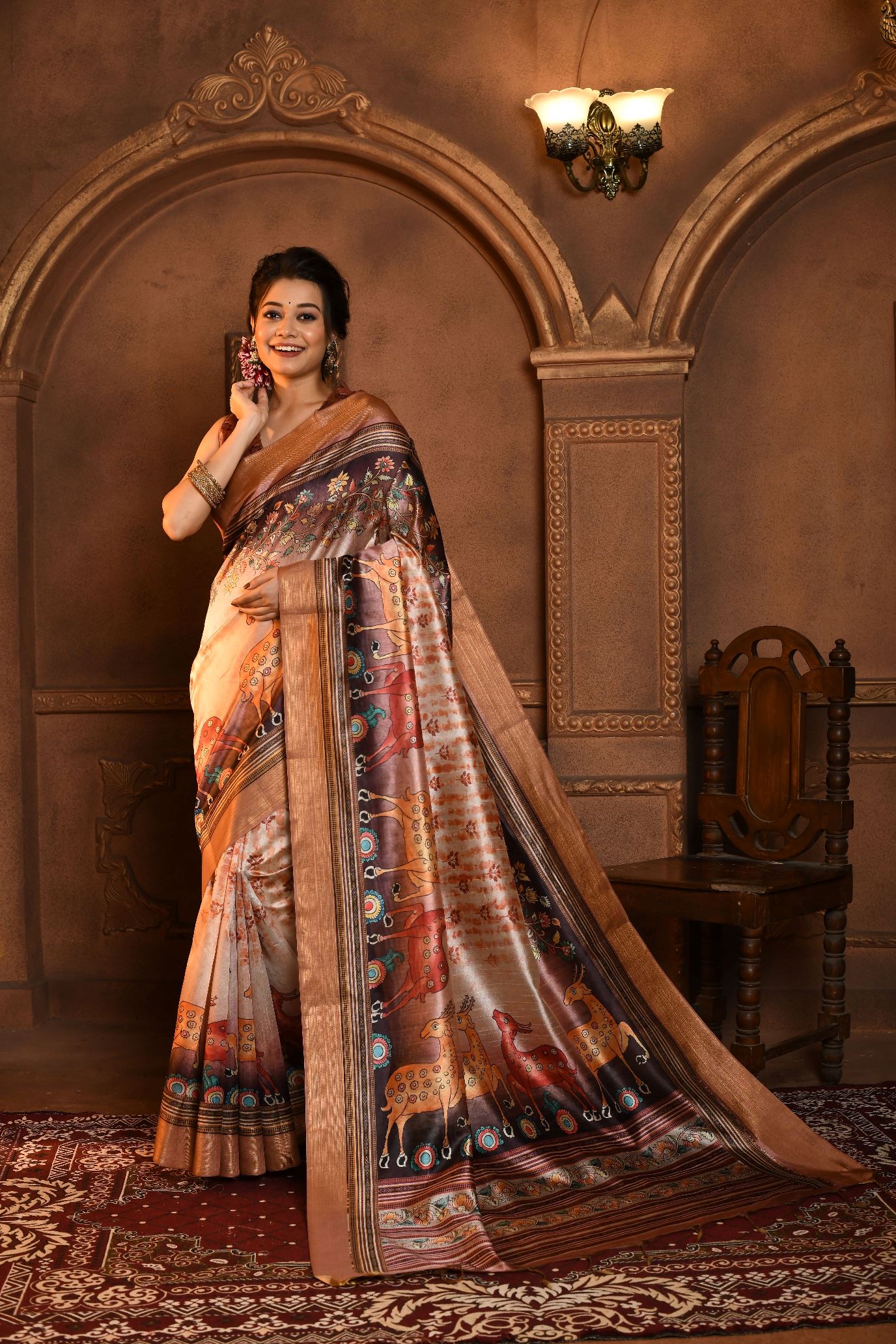 Shop Now Vt 5024 Soft Tussar Silk Zari Lining Pallu Saree Collection Full  Catalog Available At Wholesale Rate