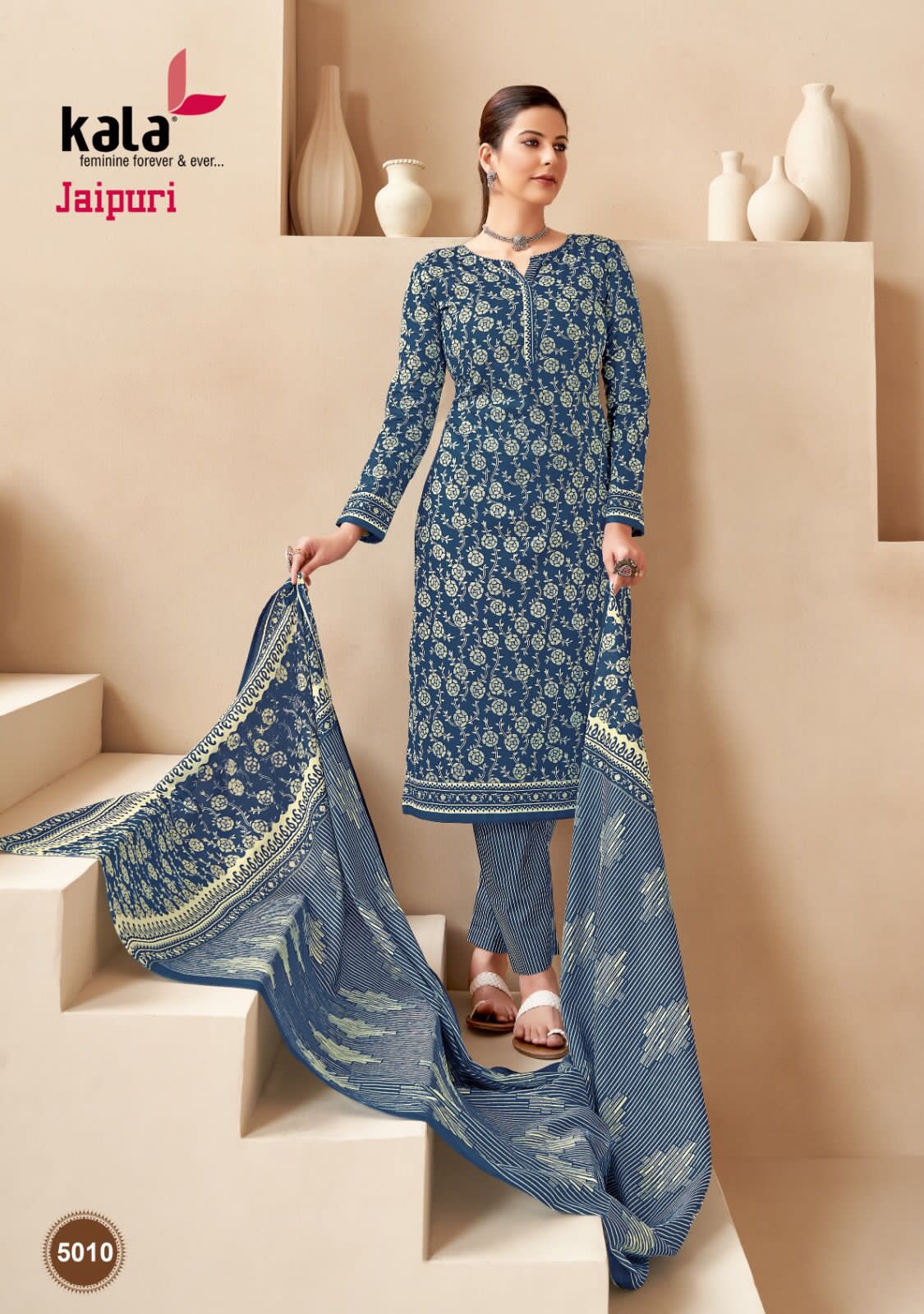 white christmas dresses Pure Jaipuri Cotton Dress Materials – Inhika.com main image 1