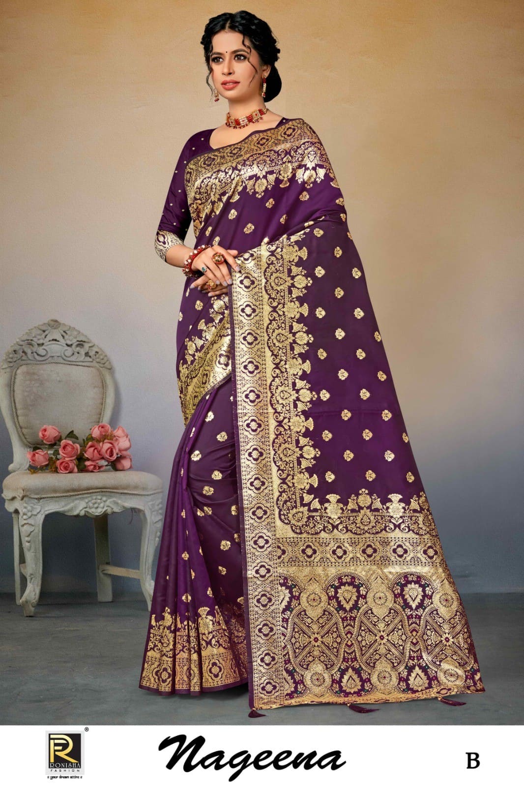 Shop Cream and Golden Border Kanchipuram Silk Saree Online in USA – Pure  Elegance