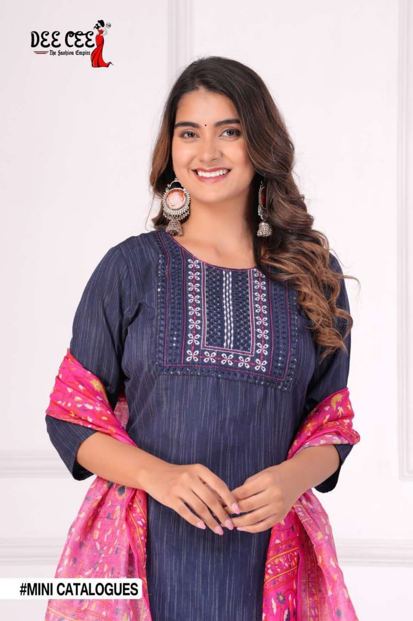 Deecee Noor Jahan Cotton Daily Wear Kurti Pant With Dupatta Collection