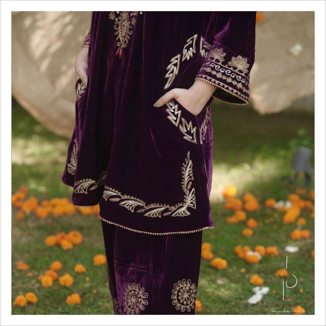 velvet embroidered dress pakistani Pakistani Red Embroidered Velvet Kurta Palazzo Set With Organza Dupatta  Partywear, Winter Velvet Salwar Kameez, Designer Velvet Suit Set