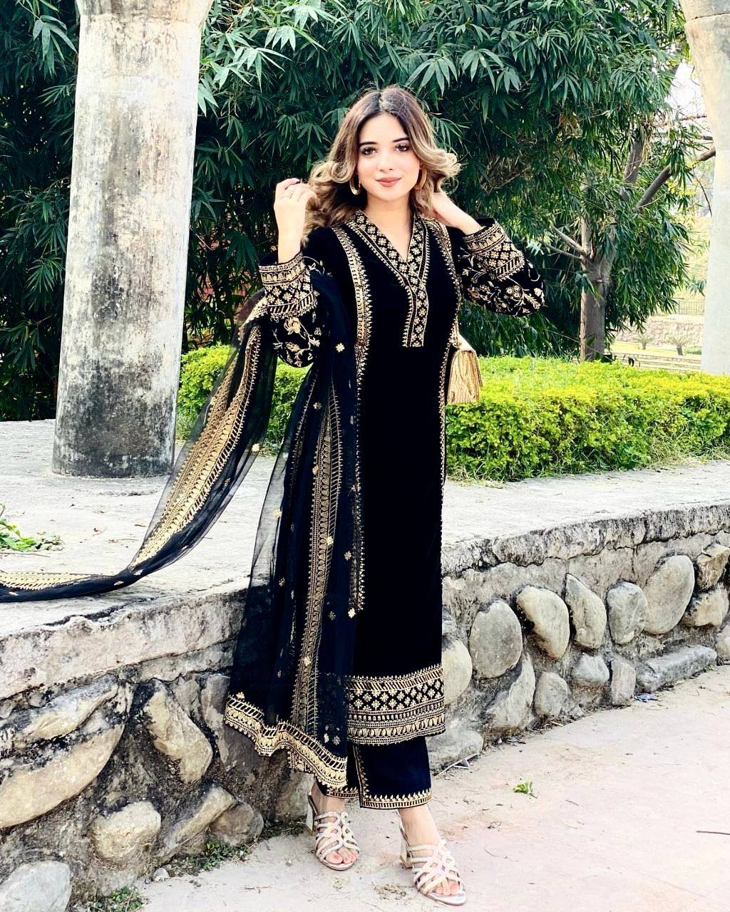 Fashion Export Special Eid Velvet With Zari Designer Salwar Kameez  Collection