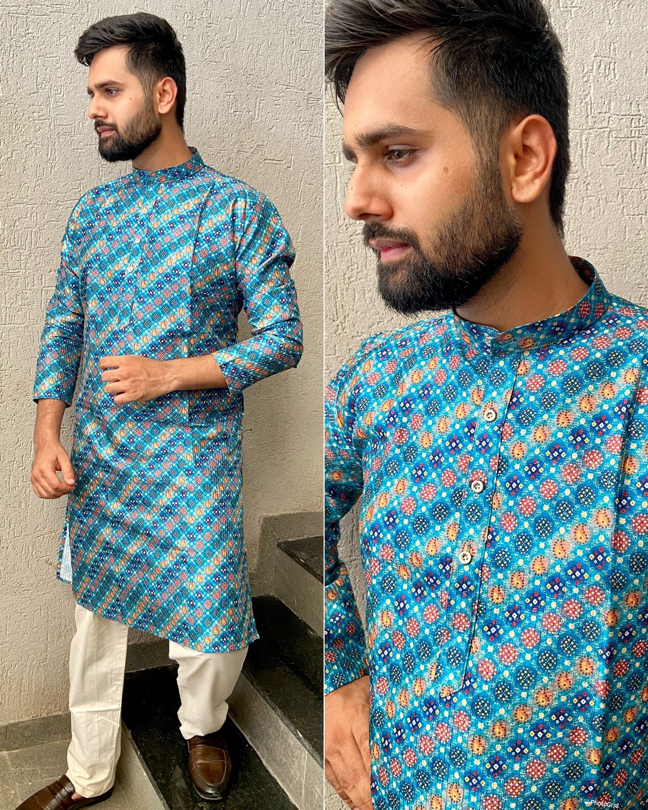 sachin and babi light blue dress Manyavar 103 Printed Party Wear Kurta Mens Collection