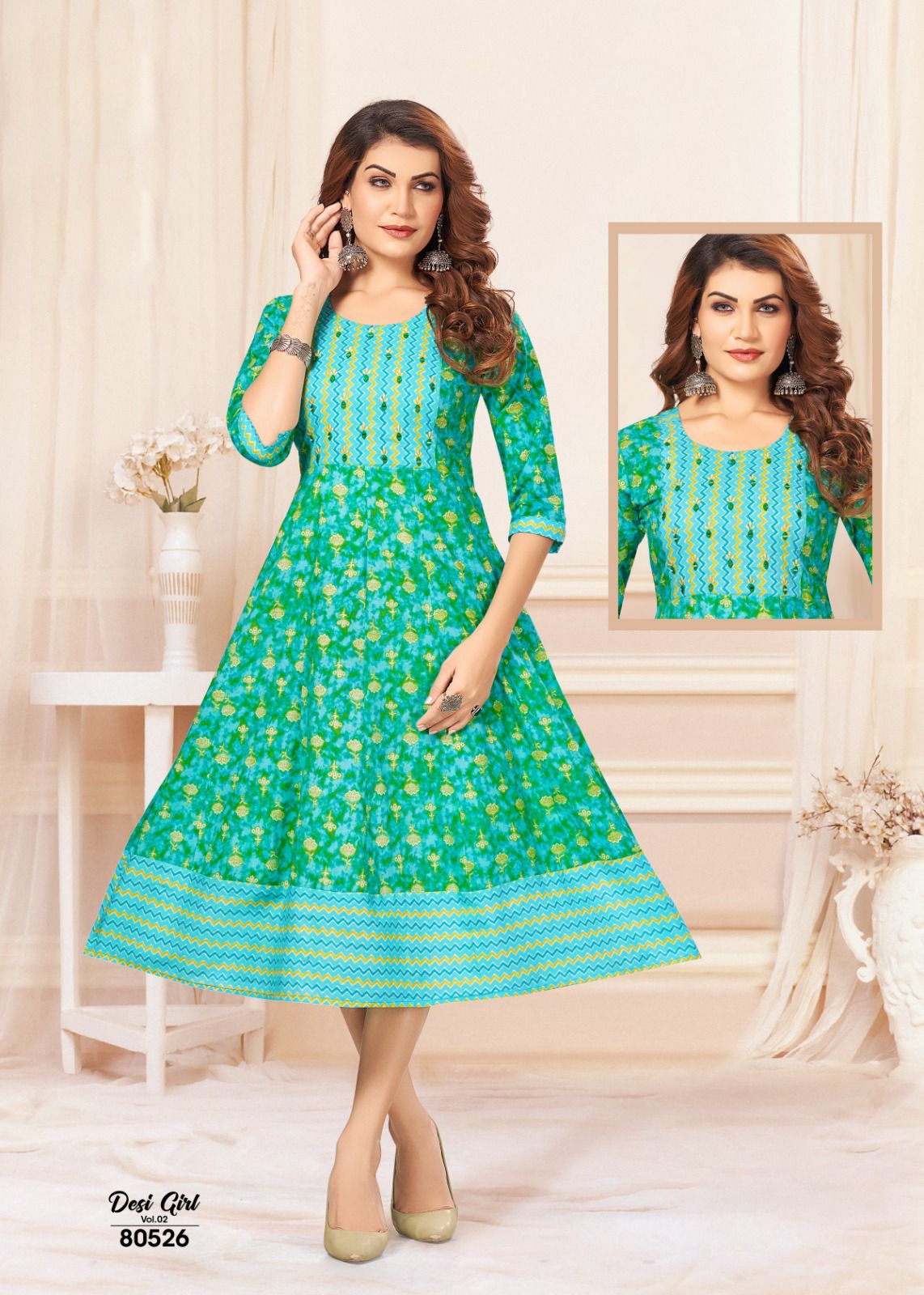 Mayra Desi Girl Vol 2 Cotton Printed Umbrella Kurti Collection