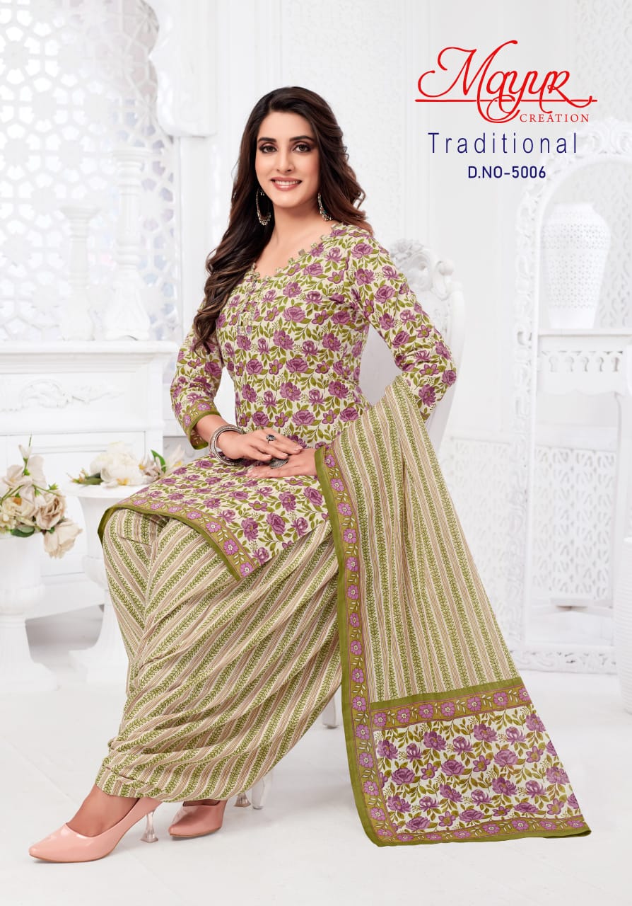 Mayur Traditional Vol 5 Cotton Daily Wear Dress Material Collection