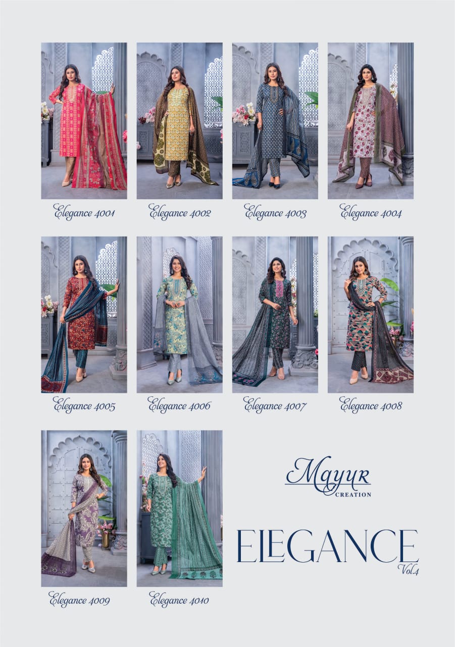 Mayur Elegance Vol 4 Cotton Printed Readymade Dress Collection