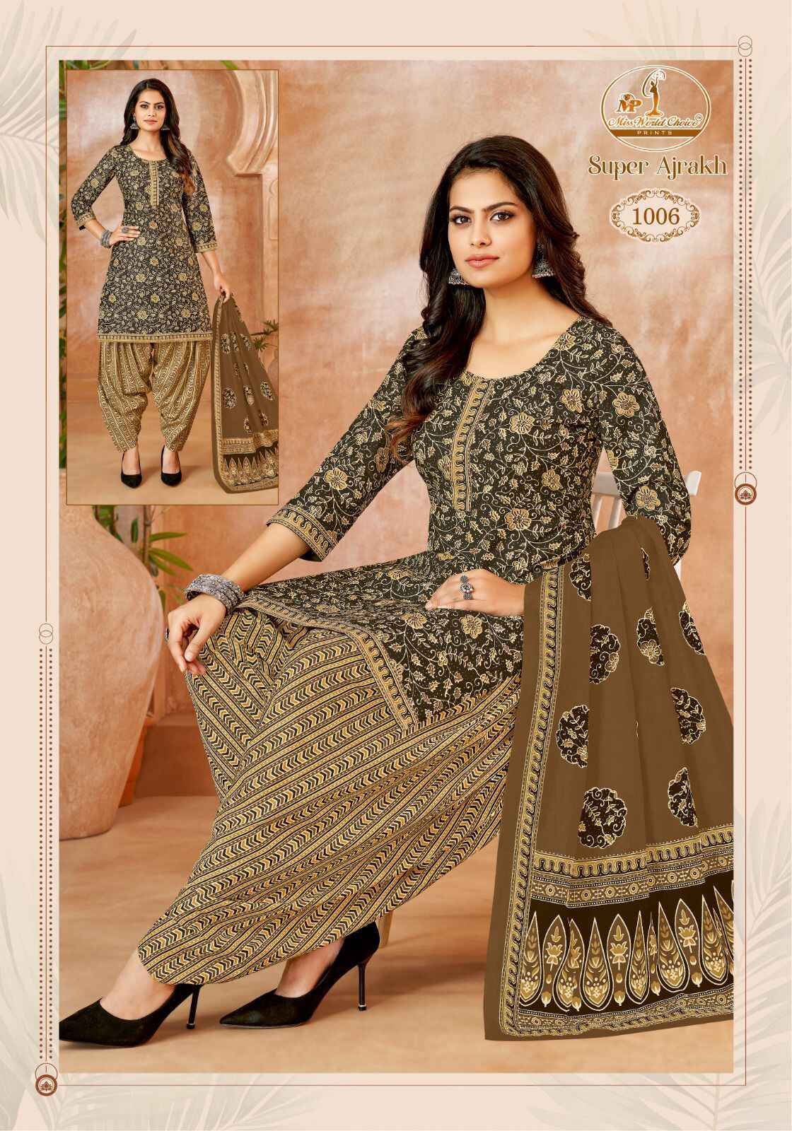white christmas dresses PURE COTTON BLOCK PRINTED AJRAKH FABRIC main image 0