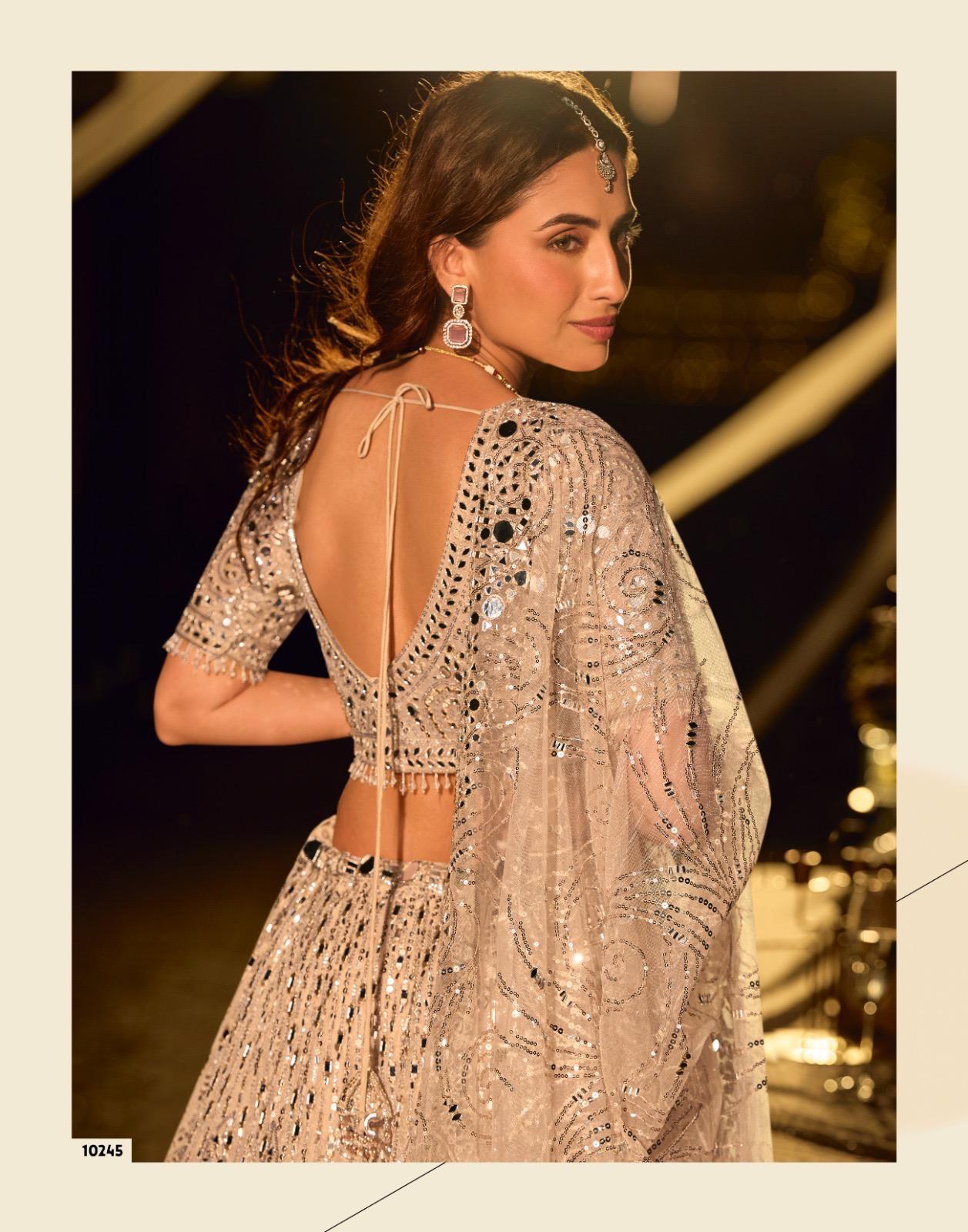 Sayuri Riyaasat Net Mirror Work Designer Lehenga Choli Collection