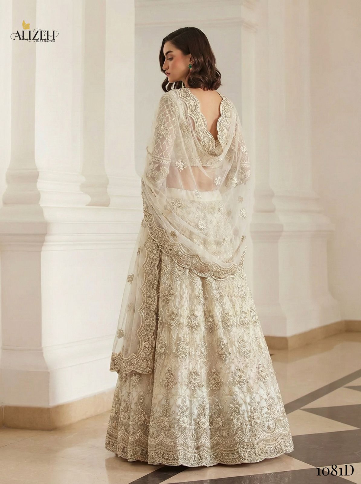 Alizeh Bridal Heritage Colours 1081 Heavy Work Wedding Designer Lehenga Choli