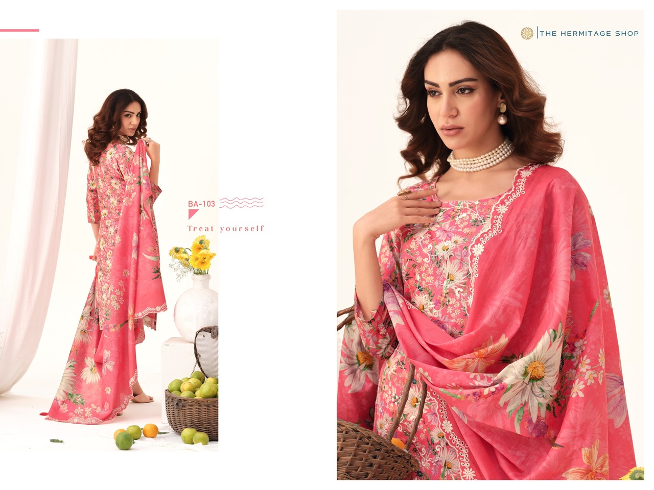 Hermitage Bareeze Lawn Cotton Designer Dress Material