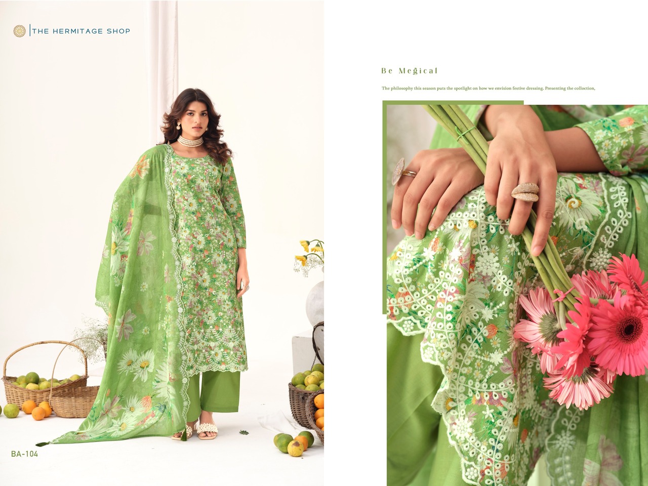 Hermitage Bareeze Lawn Cotton Designer Dress Material