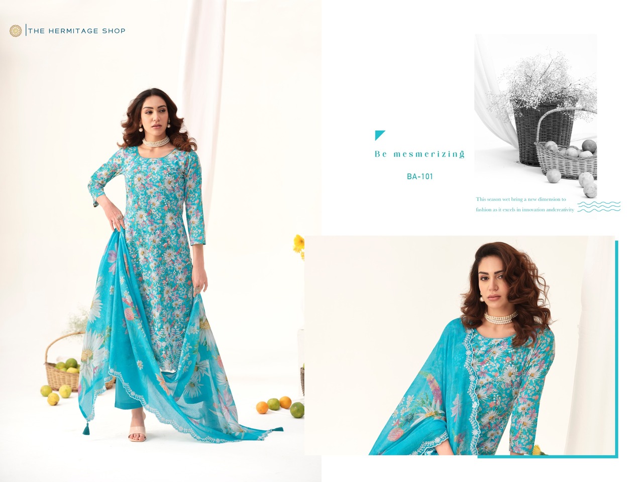 Hermitage Bareeze Lawn Cotton Designer Dress Material