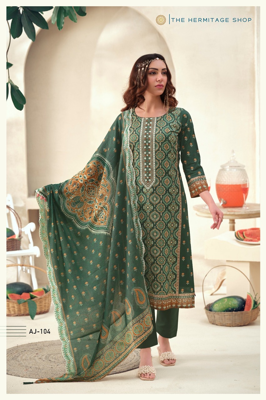Hermitage Ajrakh Vol 1 Lawn Cotton Ajrakh Prints Dress Material