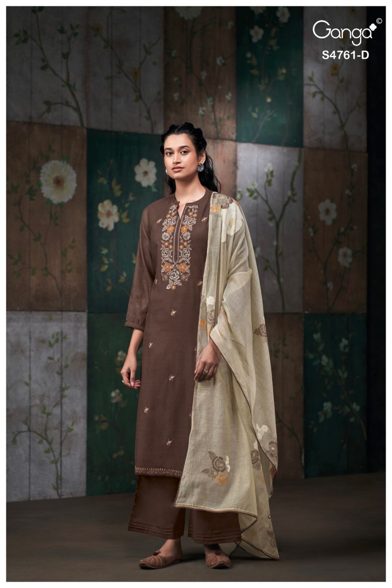 Ganga Kalista 4761 Silk Embroidered Salwar Kameez
