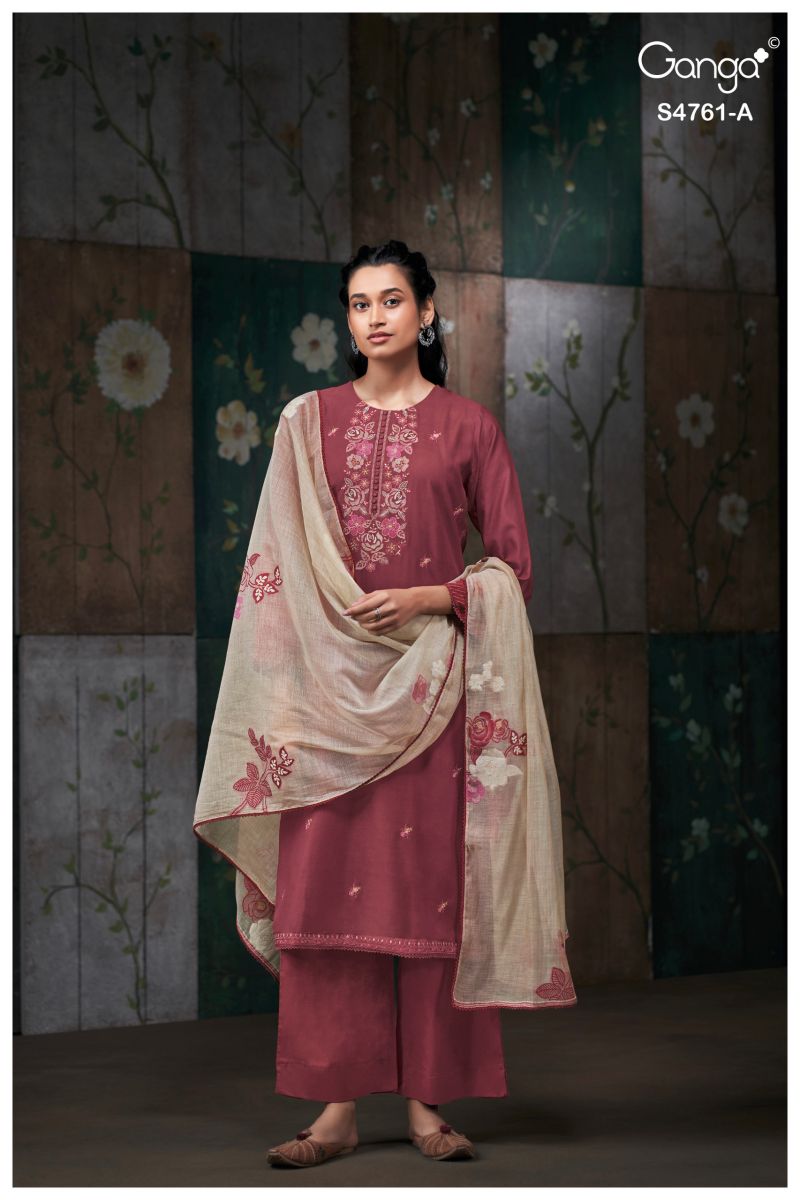 Ganga Kalista 4761 Silk Embroidered Salwar Kameez