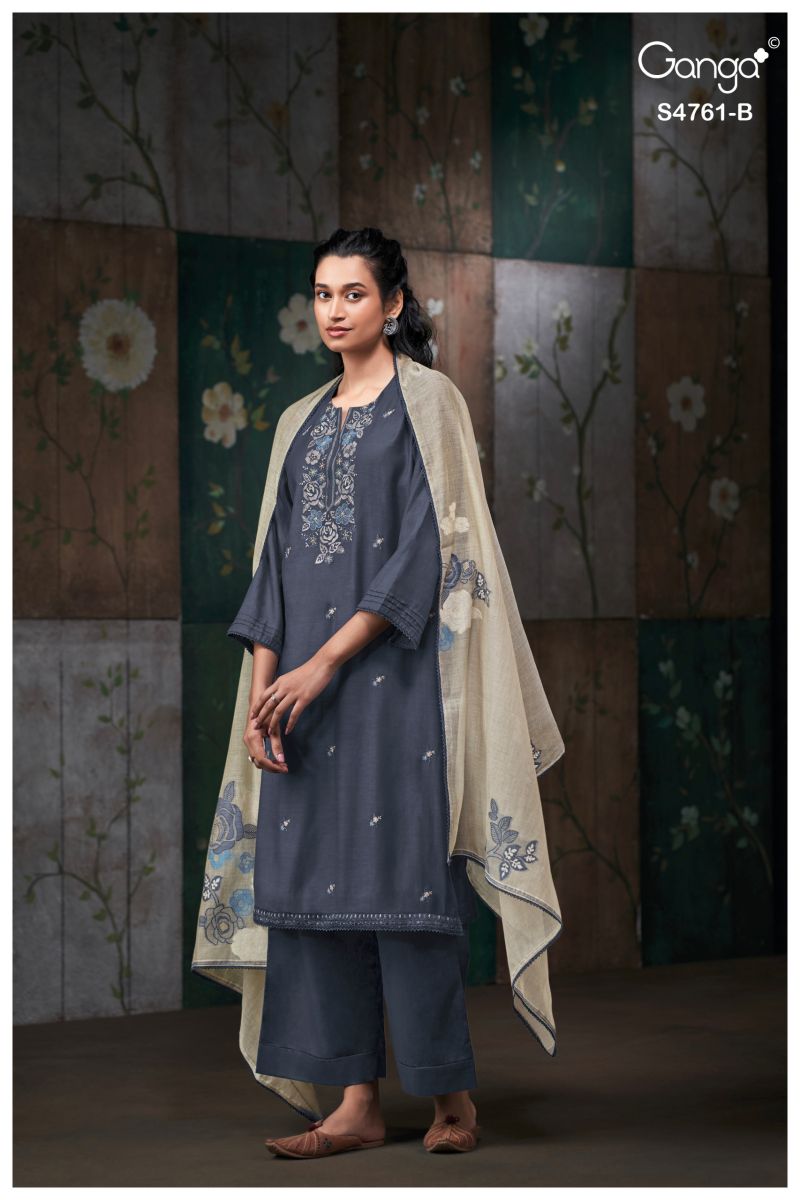 Ganga Kalista 4761 Silk Embroidered Salwar Kameez