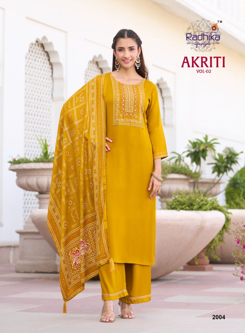 Radhika Akriti Vol 2 Hand Work Kurti With Bottom Dupatta