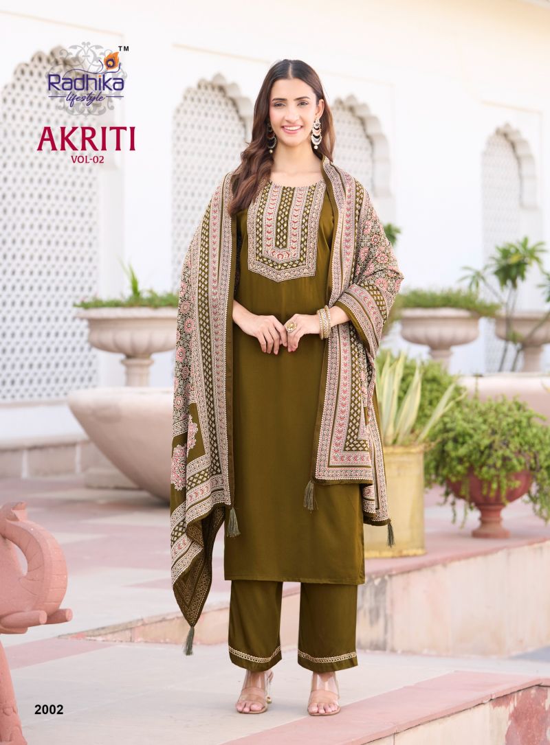 Radhika Akriti Vol 2 Hand Work Kurti With Bottom Dupatta