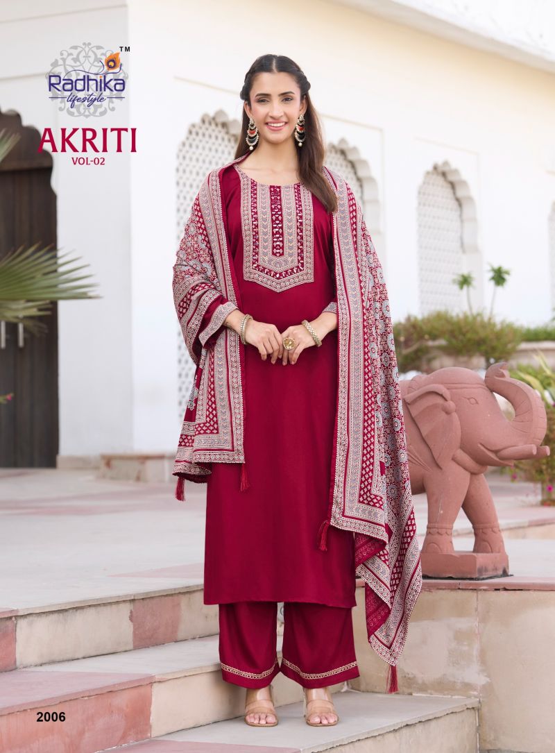 Radhika Akriti Vol 2 Hand Work Kurti With Bottom Dupatta