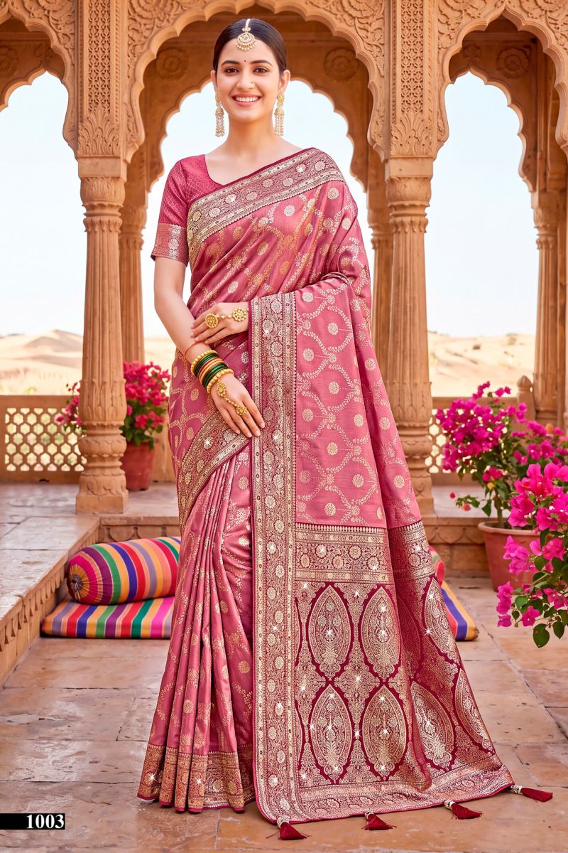 Saroj Nivedita Tissue Saroski Vol 1 Jarkan Work Saree Collection