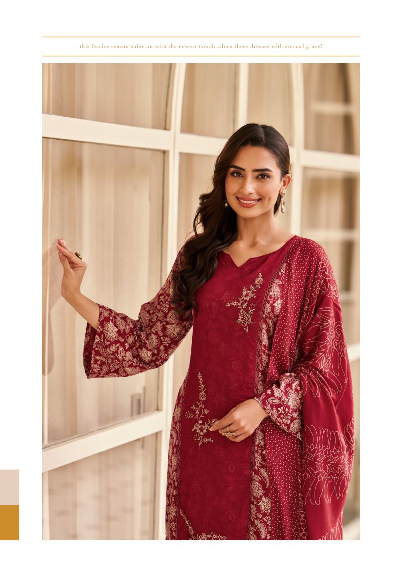 Hermitage Hassal Viscose Cotton Printed Dress Material Collection